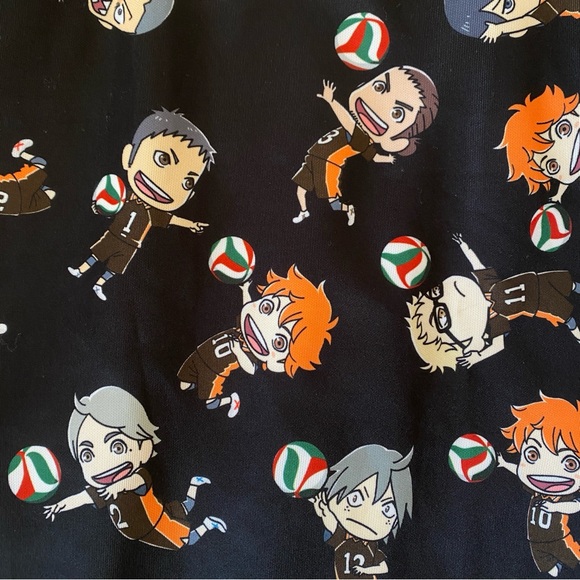 Hot Topic Black Anime Haikyu!! Overalls Skater Mini Skirt Small - Picture 6 of 7